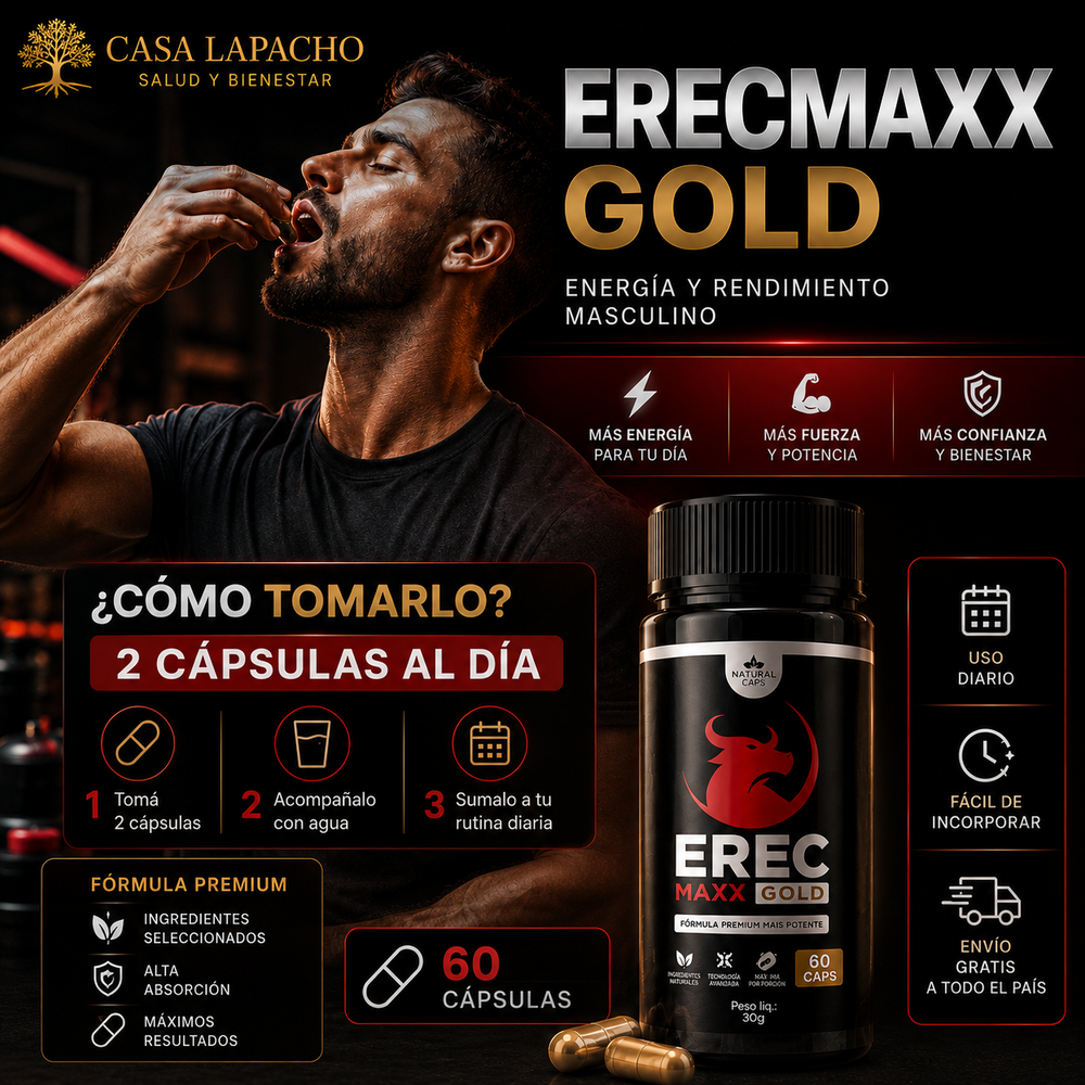ErecMaxx Gold Rendimiento Masculino 60 Capsulas
