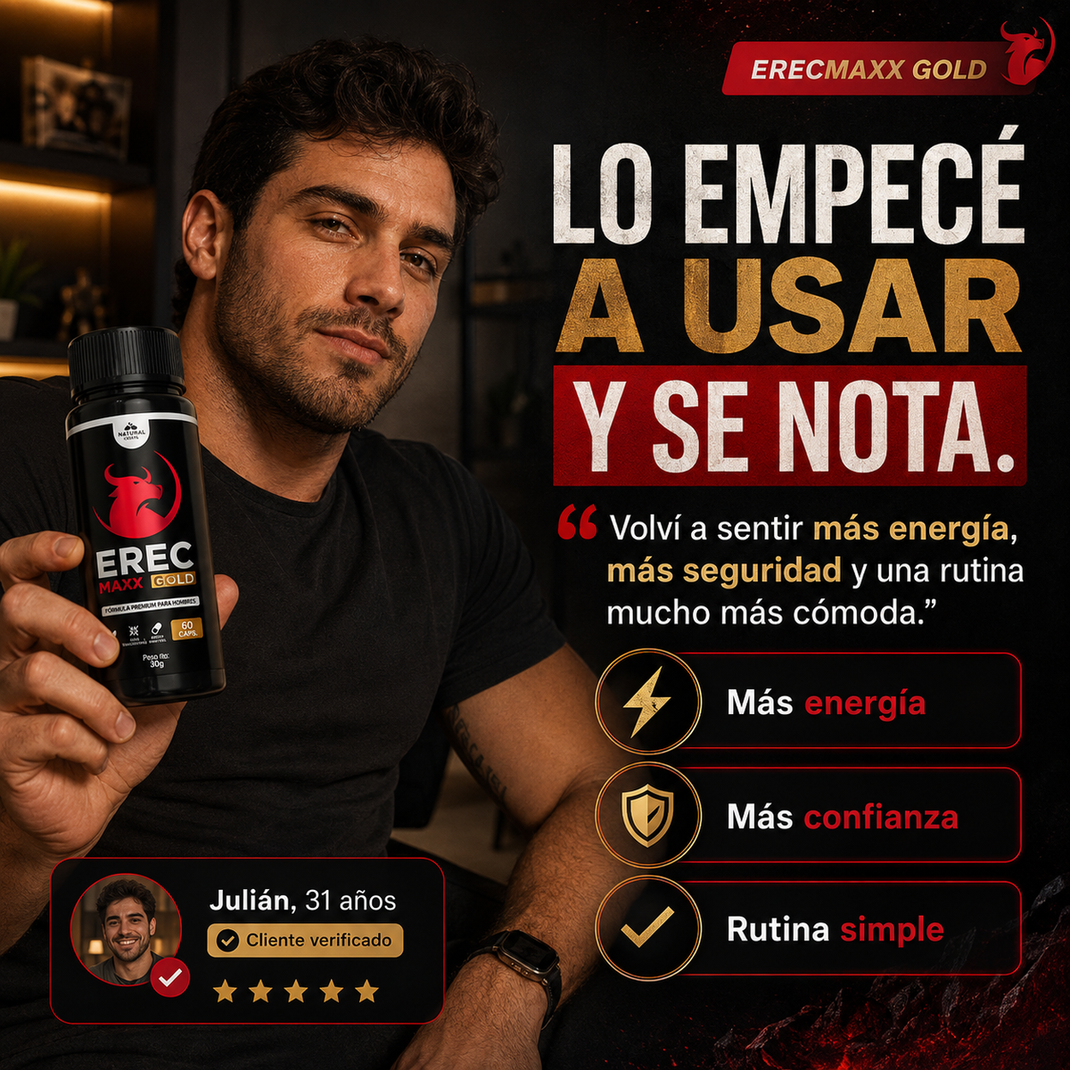 ErecMaxx Gold Rendimiento Masculino 60 Capsulas